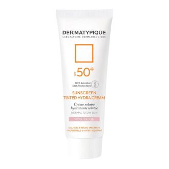فلوئید ضدآفتاب درماتیپیک SPF۵۰ مدل رز بژ با پوشش خشک مناسب پوست چرب و مختلط، حجم ۴۰ میلی‌لیتر