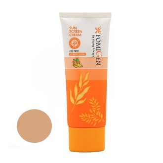کرم ضد آفتاب رنگی فومیژن SPF۵۰ مدل نرمال بژ مناسب پوست چرب و مختلط، حجم ۴۰ میلی‌لیتر