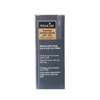 کرم ضدآفتاب رنگی ویلی کر SPF۵۰ مناسب انواع پوست، حجم ۵۰ میلی‌لیتر