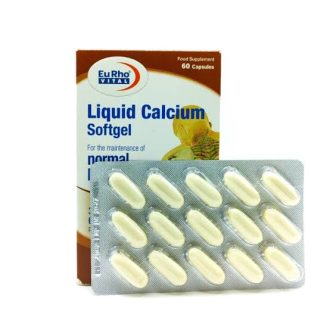 کپسول نرم لیکویید کلسیم یورویتال حاوی ویتامین D۳ مناسب حفظ سلامت استخوان و دندان، بسته ۶۰ عددی