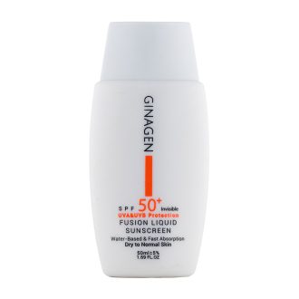کرم ضد آفتاب بی رنگ SPF۵۰ ژیناژن / Ginagen مناسب برای پوست‌های خشک و معمولی حجم ۵۰ میلی‌لیتر