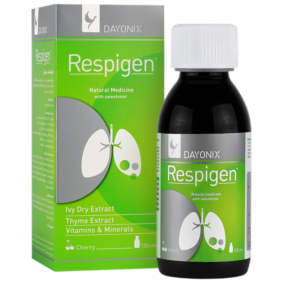 شربت رسپیژن دایونیکس فارما / Dayonix Pharma Respigen مناسب برای تسکین سرفه و سلامت مجاری تنفسی حجم ۱۵۰ میلیلیتر شربت رسپیژن دایونیکس فارما / Dayonix Pharma Respigen مناسب برای تسکین سرفه و سلامت مجاری تنفسی حجم ۱۵۰ میلیلیتر