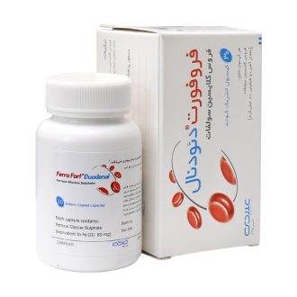 کپسول فروفورت دئودنال عبیدی / Ferro Fort Duodenal مناسب برای درمان کم خونی ناشی از فقر آهن بسته ۳۰ عددی