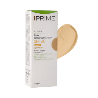 کرم ضد آفتاب پرایم / Prime رنگی روشن SPF۶۰ مناسب برای انواع پوست و محافظت روزانه در برابر آفتاب حجم ۴۰ میلی‌لیتر