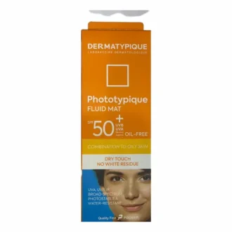 فلوئید ضد آفتاب مات کننده و فاقد چربی بی رنگ SPF۵۰ درماتیپیک / Dermatypique مناسب برای پوست‌های چرب و مختلط حجم ۵۰ میلی‌لیتر